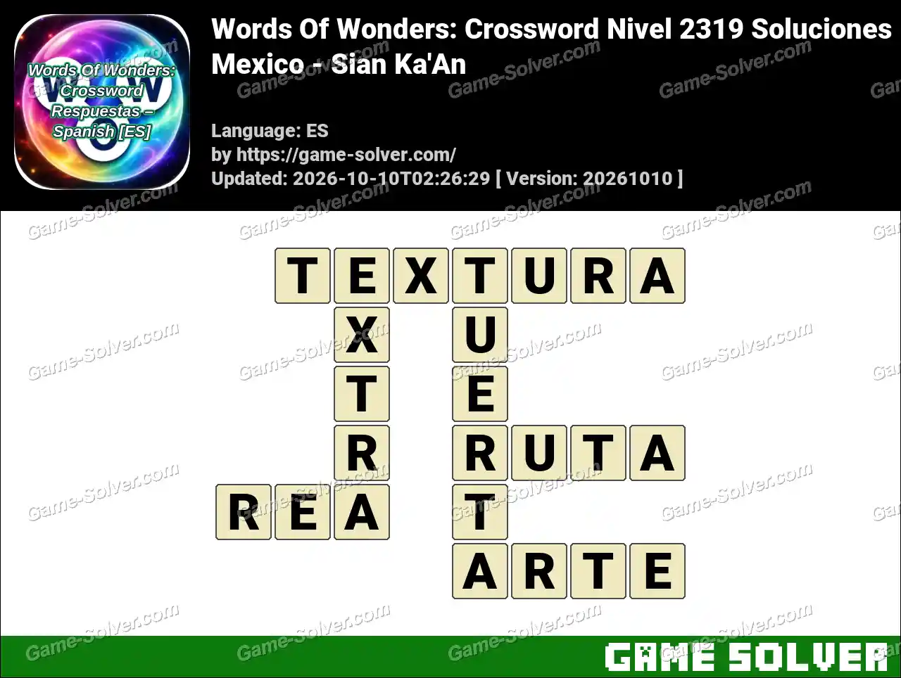 Words Of Wonders: Crossword Nivel 2319 Soluciones – Mexico – Sian Ka’An